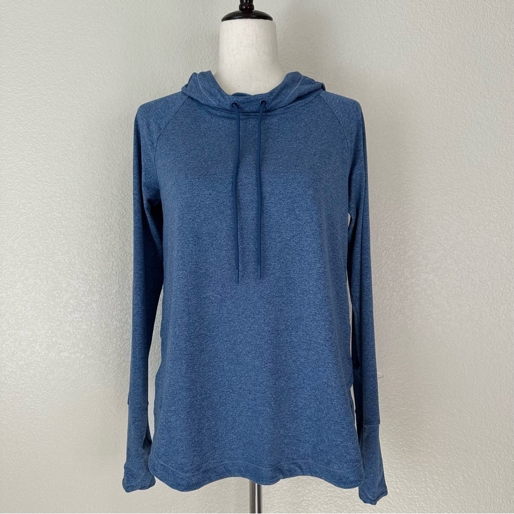 Athleta Uptempo Blue Pullover Hoodie Women's Sweatshirt, Sz Small